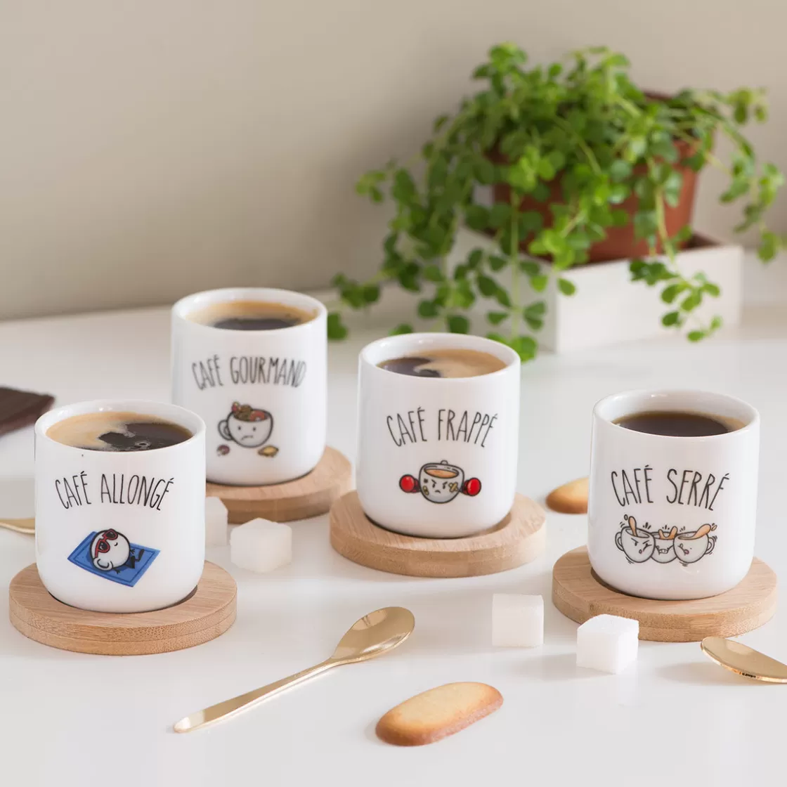 La Chaise Longue Thé & Café-COFFRET DE 4 TASSES A CAFE