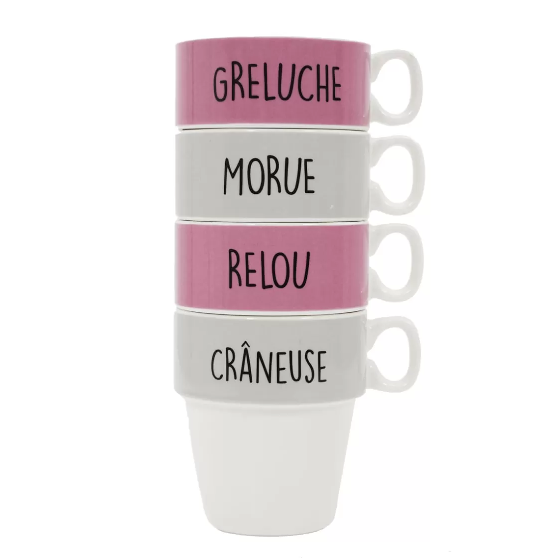 La Chaise Longue Thé & Café-COFFRET DE 4 TASSES A CAFE GRELUCHE MORUE