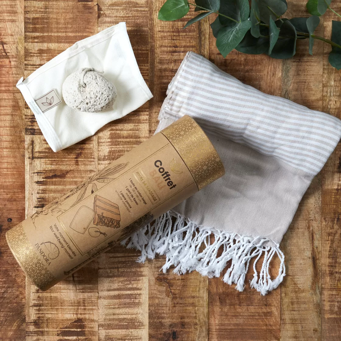 La Chaise Longue Massage & Relaxation | Beauté & Soin-COFFRET FOUTA BALI BEIGE