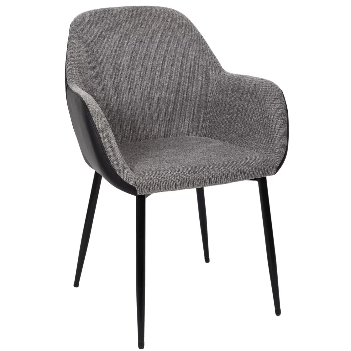 La Chaise Longue Mobilier-FAUTEUIL MEMPHIS GRIS ET NOIR - Lot de 2