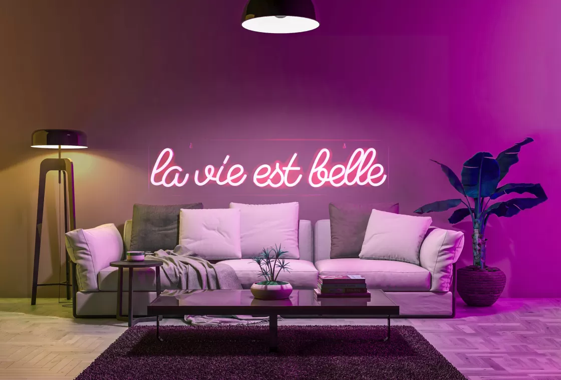 La Chaise Longue Déco Lumineuse | Déco-LAMPE EFFET NÉON LA VIE EST BELLE