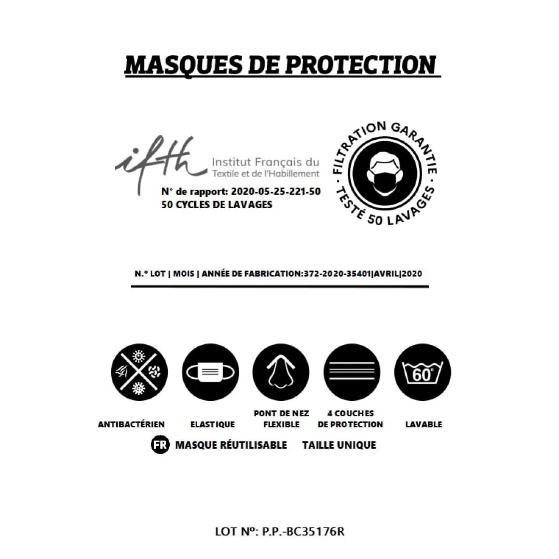 La Chaise Longue Accessoires-MASQUE EN TISSU HIRONDELLE