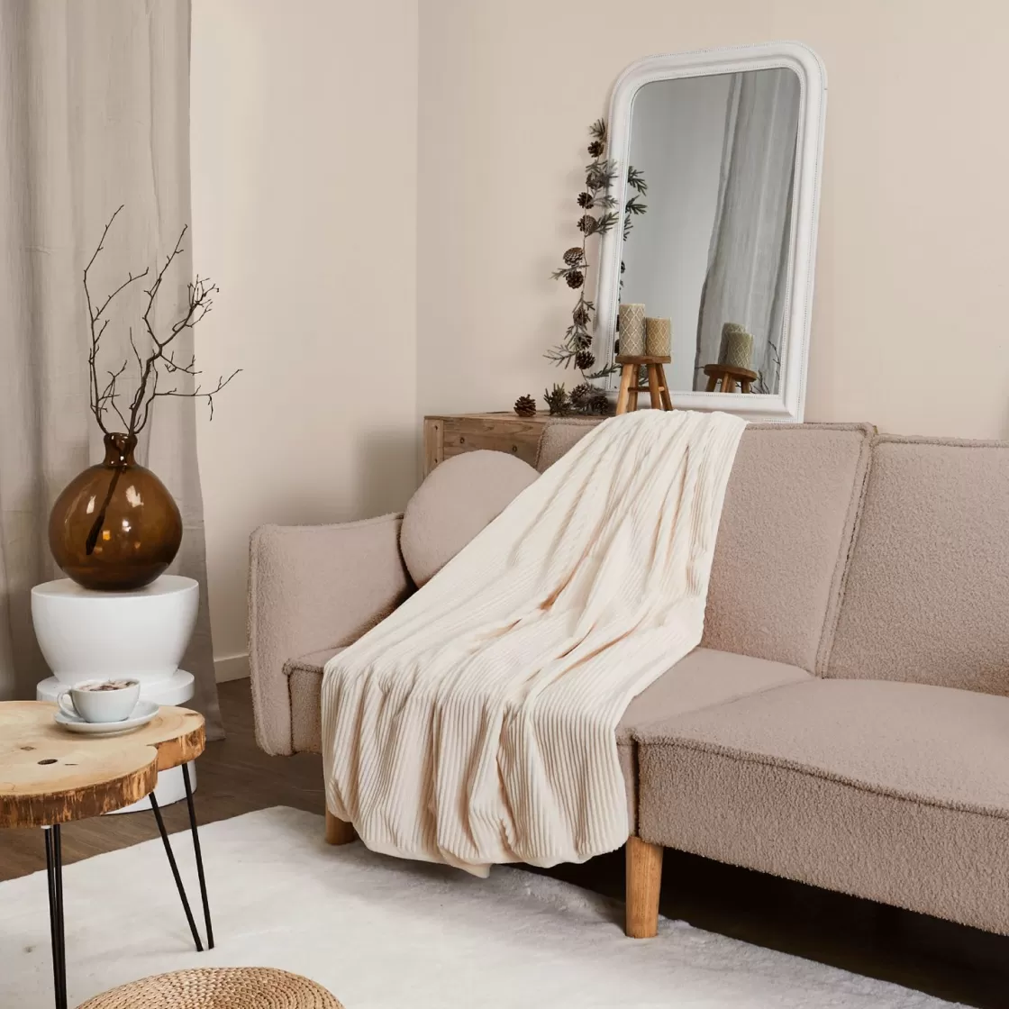 La Chaise Longue Cocoon-PLAID VELVERY XXXL COSY STRIP