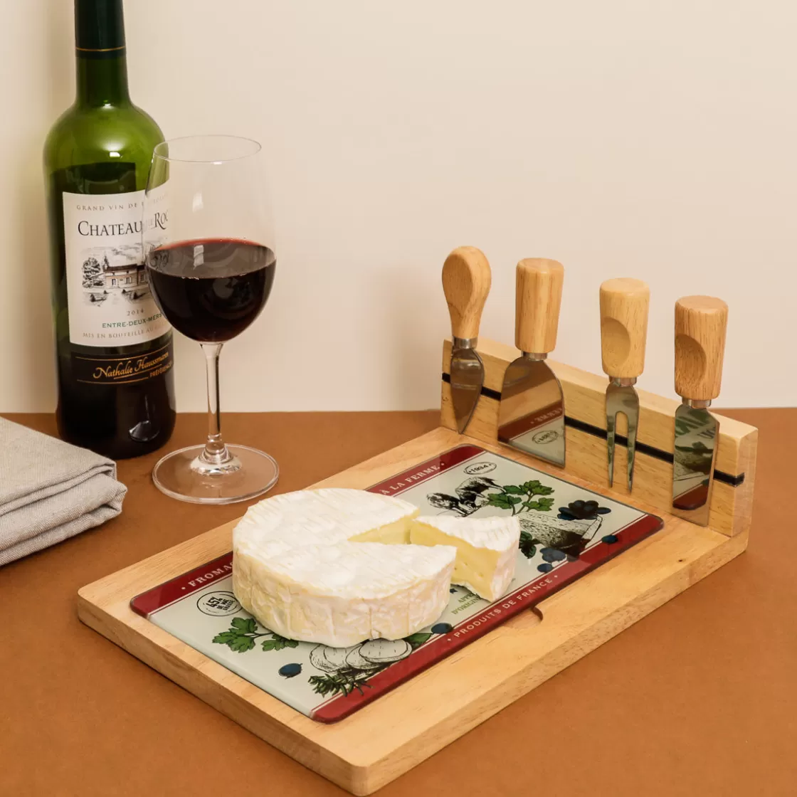 La Chaise Longue Art De La Table | Accessoires-PLANCHE A FROMAGE 4 COUTEAUX FROMAGES DE FRANCE
