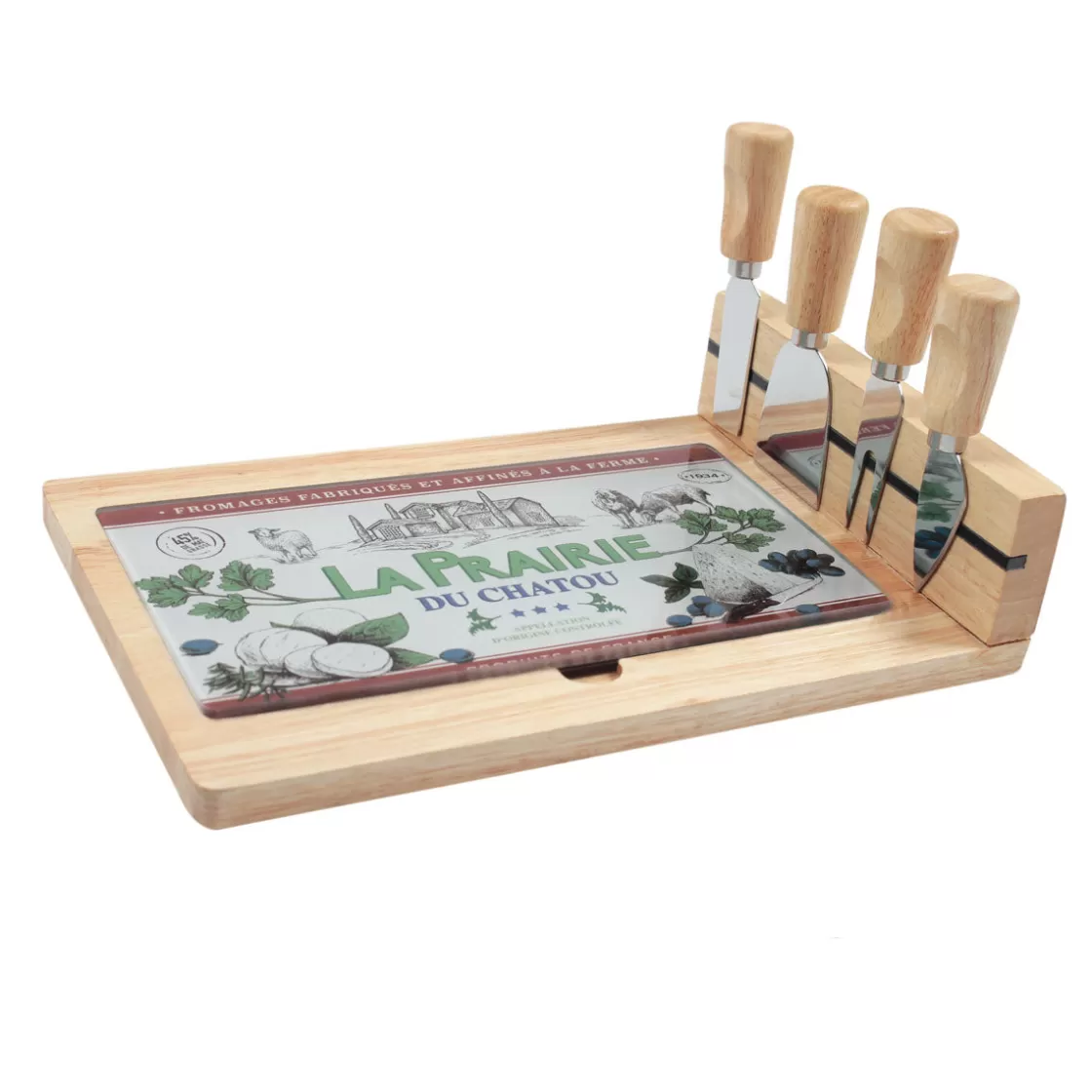 La Chaise Longue Art De La Table | Accessoires-PLANCHE A FROMAGE 4 COUTEAUX FROMAGES DE FRANCE