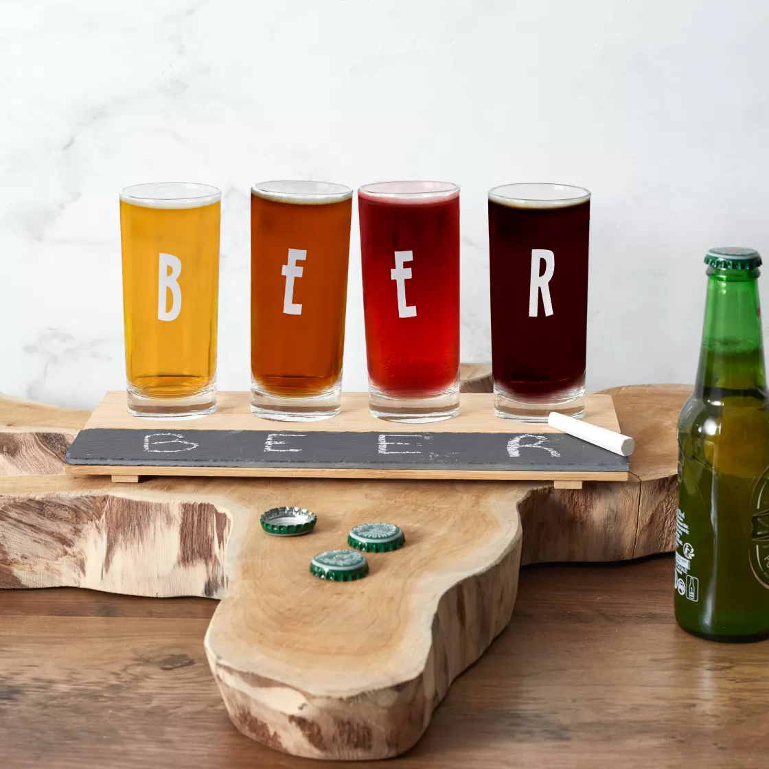 La Chaise Longue Pique-nique & Barbecue | Boissons & Cocktails-PLANCHE DE 4 VERRES A BIERE