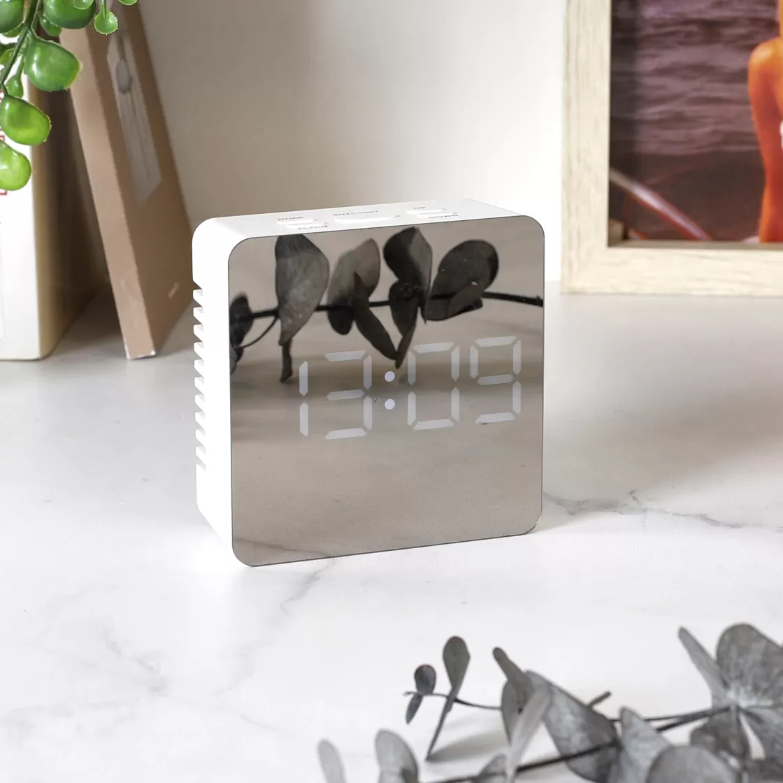La Chaise Longue Horloge & Réveil-REVEIL MIROIR LED SQUARE