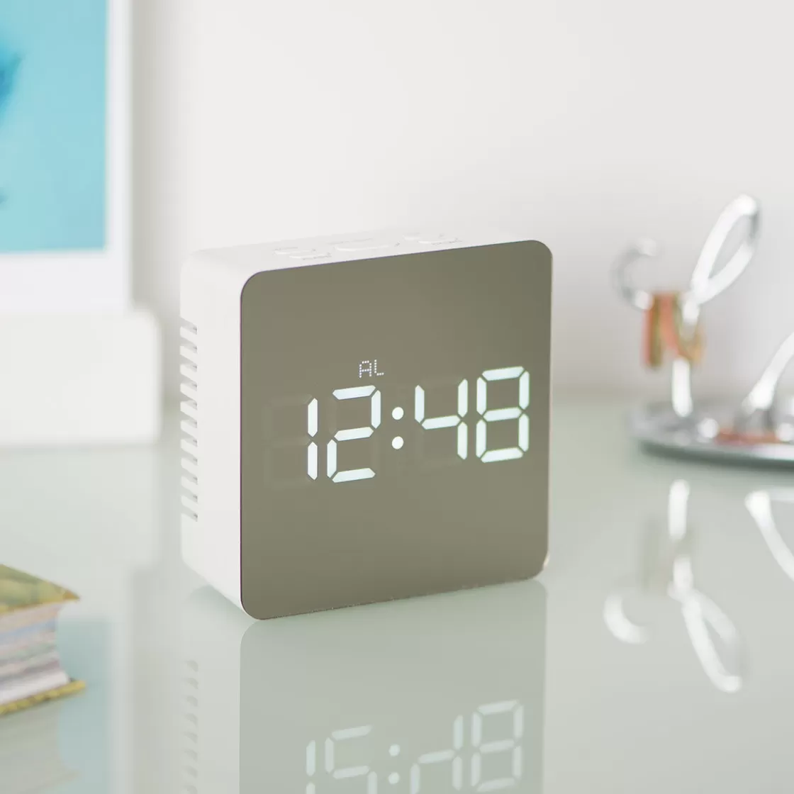 La Chaise Longue Horloge & Réveil-REVEIL MIROIR LED SQUARE