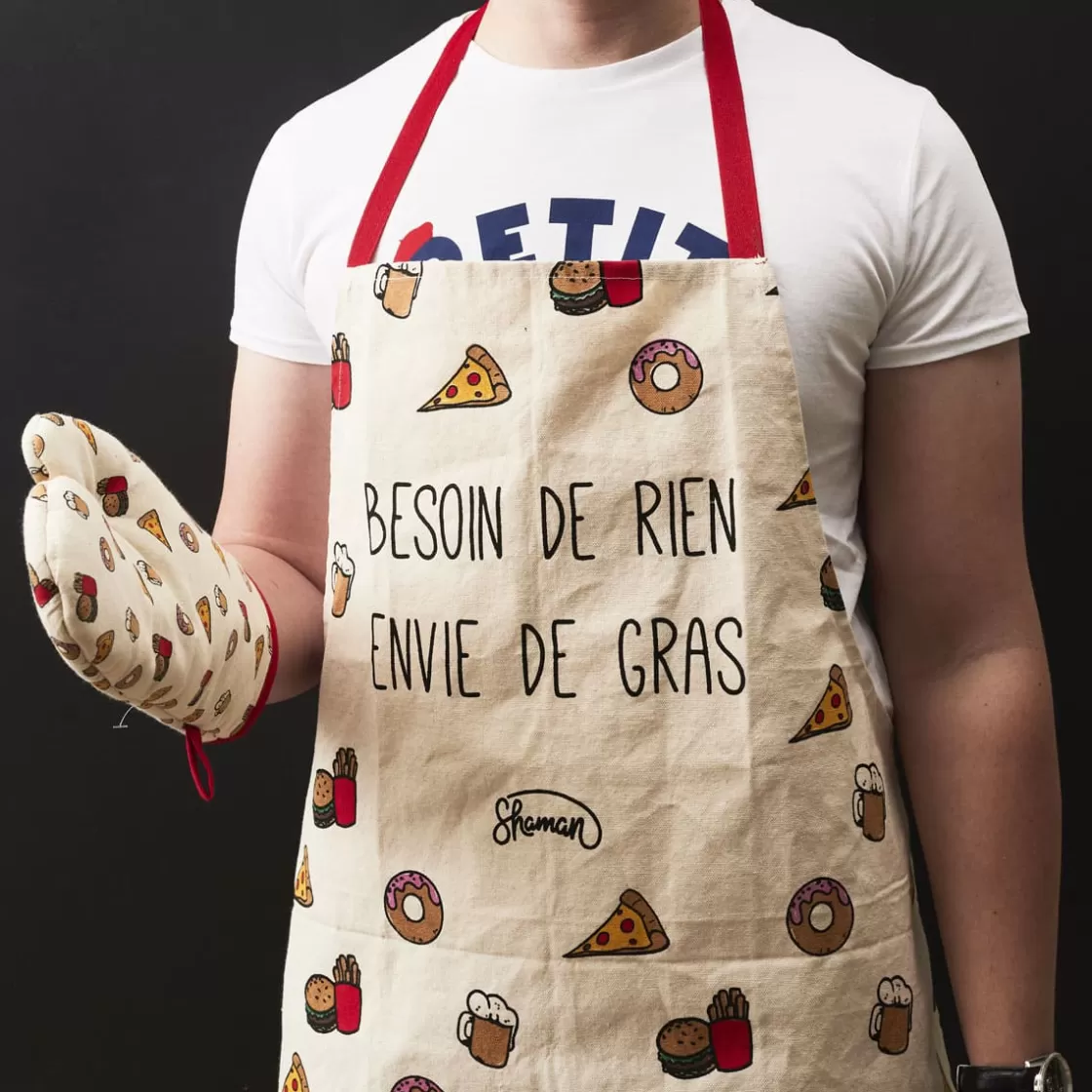 La Chaise Longue Pique-nique & Barbecue | Accessoires-SET TABLIER ET GANT DE CUISINE BESOIN DE RIEN ENVIE DE GRAS