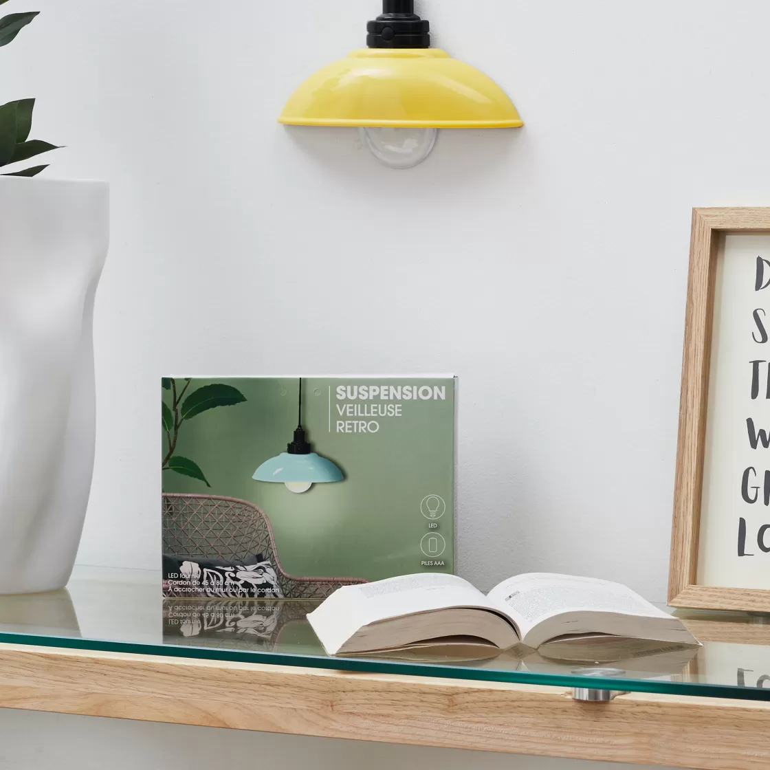 La Chaise Longue Déco Lumineuse | Déco-SUSPENSION VEILLEUSE RETRO JAUNE
