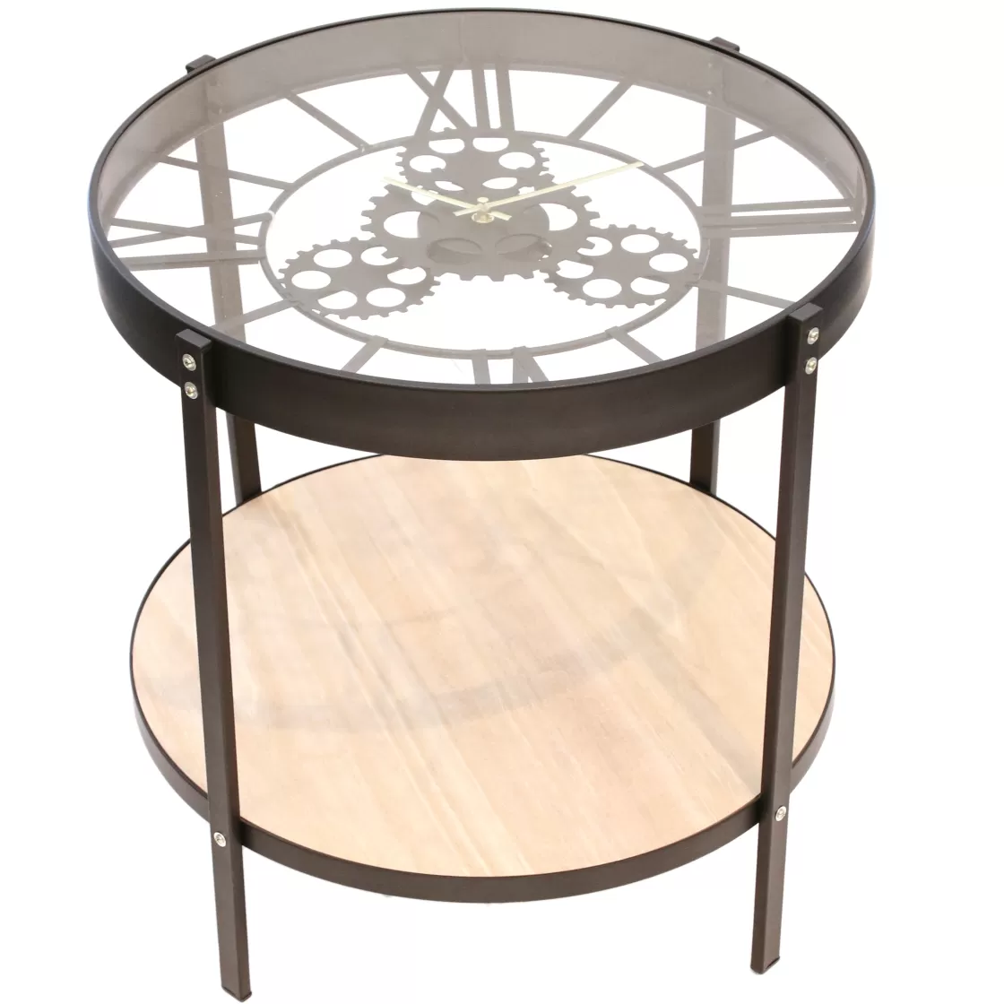 La Chaise Longue Mobilier-TABLE D APPOINT HORLOGE 50.5X50.5X49CM